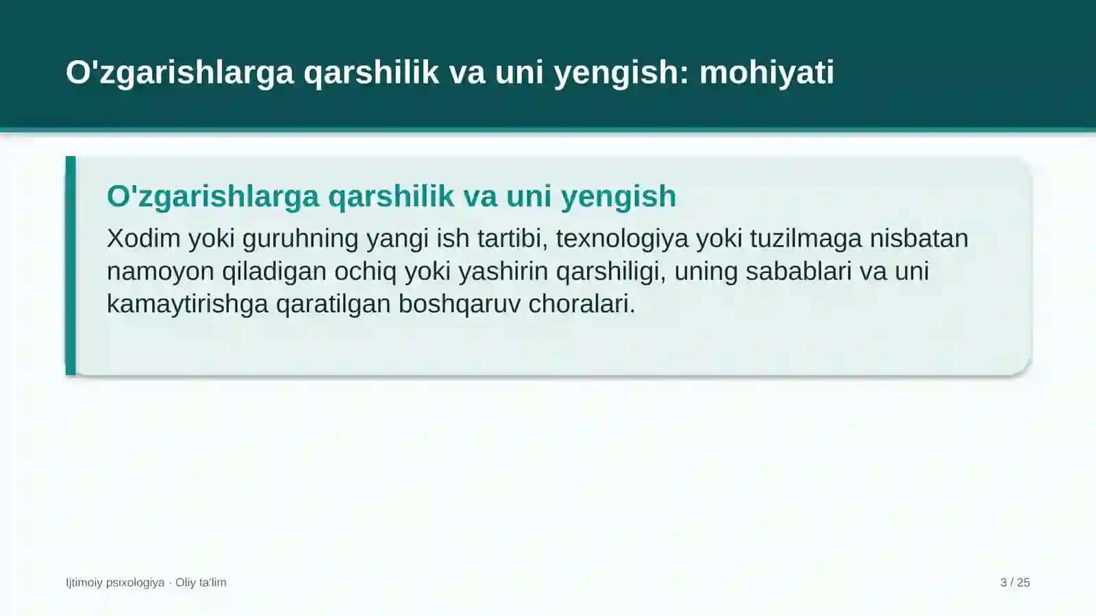 Hayvonot bog'larida o'zgarishlarga qarshilik va uni yengish 3