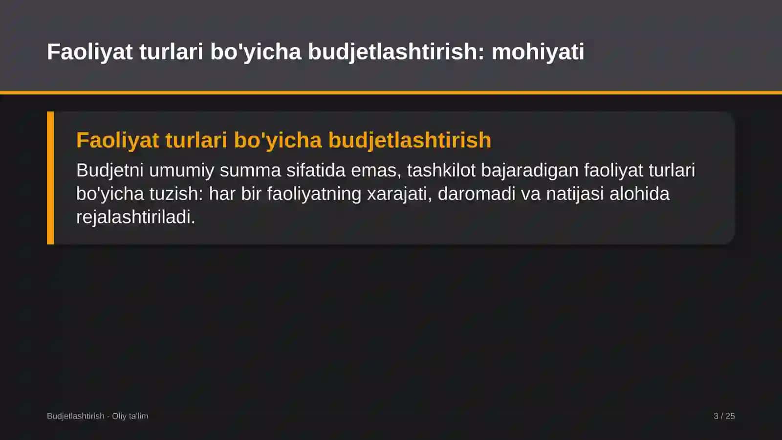 [Teatrlarda faoliyat turlari bo'yicha budjetlashtirish] 3