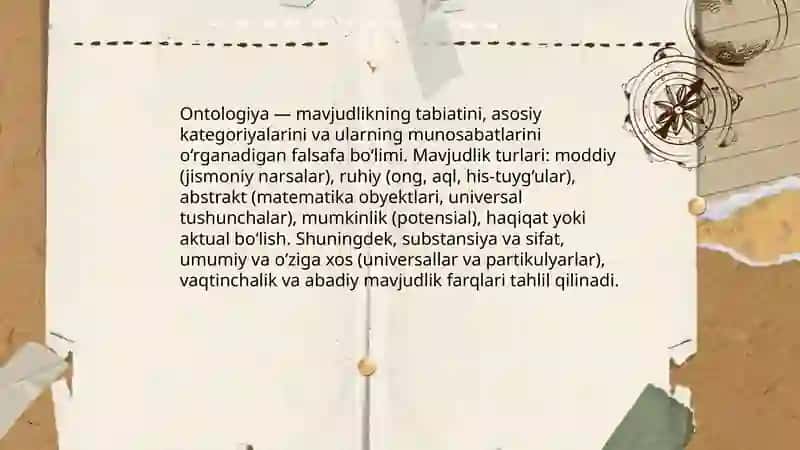 Ontologiya va tabiat falsafasi 3