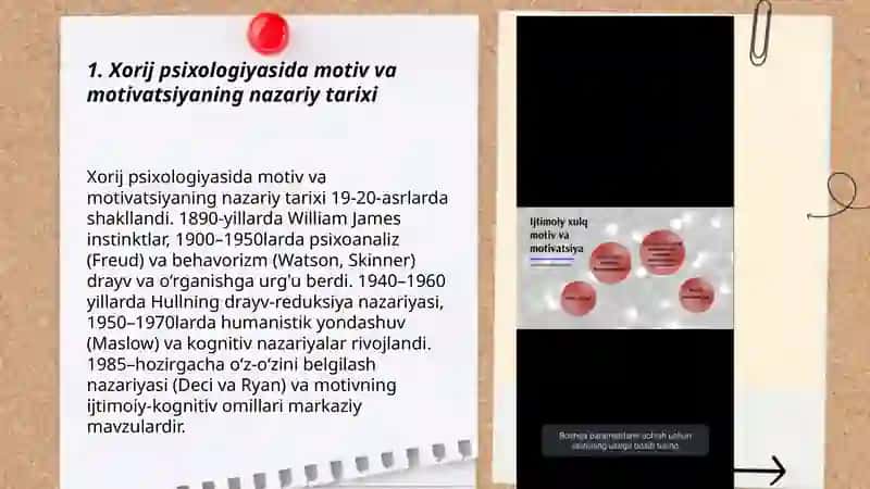 Xorij psixologiyasida motiv va motivatsiyaning nazariy tarixi 3
