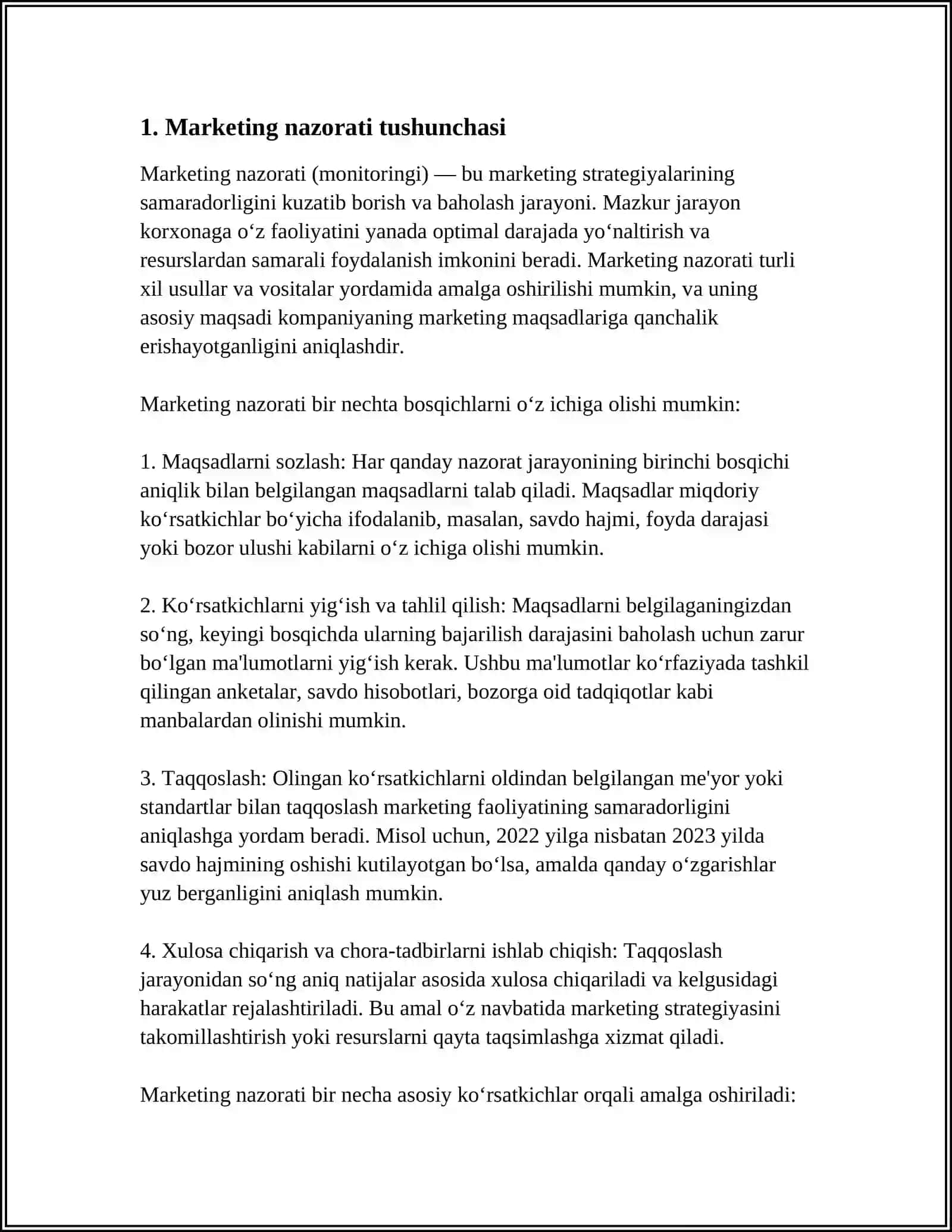MARKETING NAZORATI VA UNING TURLARI 3