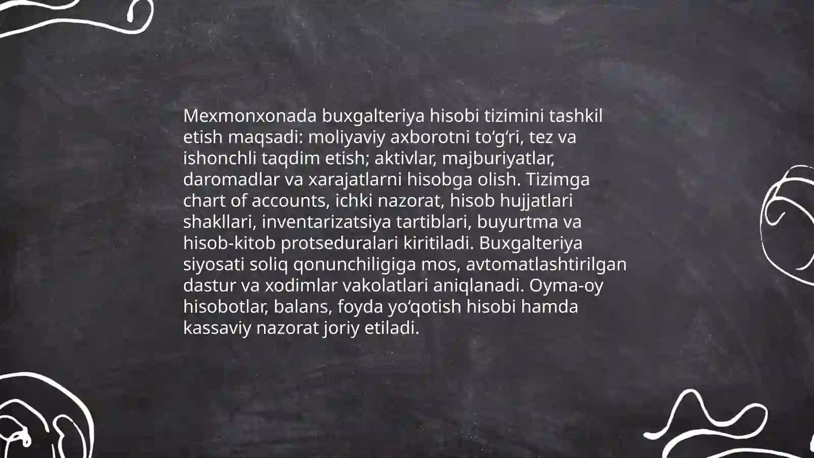Mexmonxona xizmatlarini ko‘rsatuvchi sub’ektlarida buxgalteriya hisobi 3