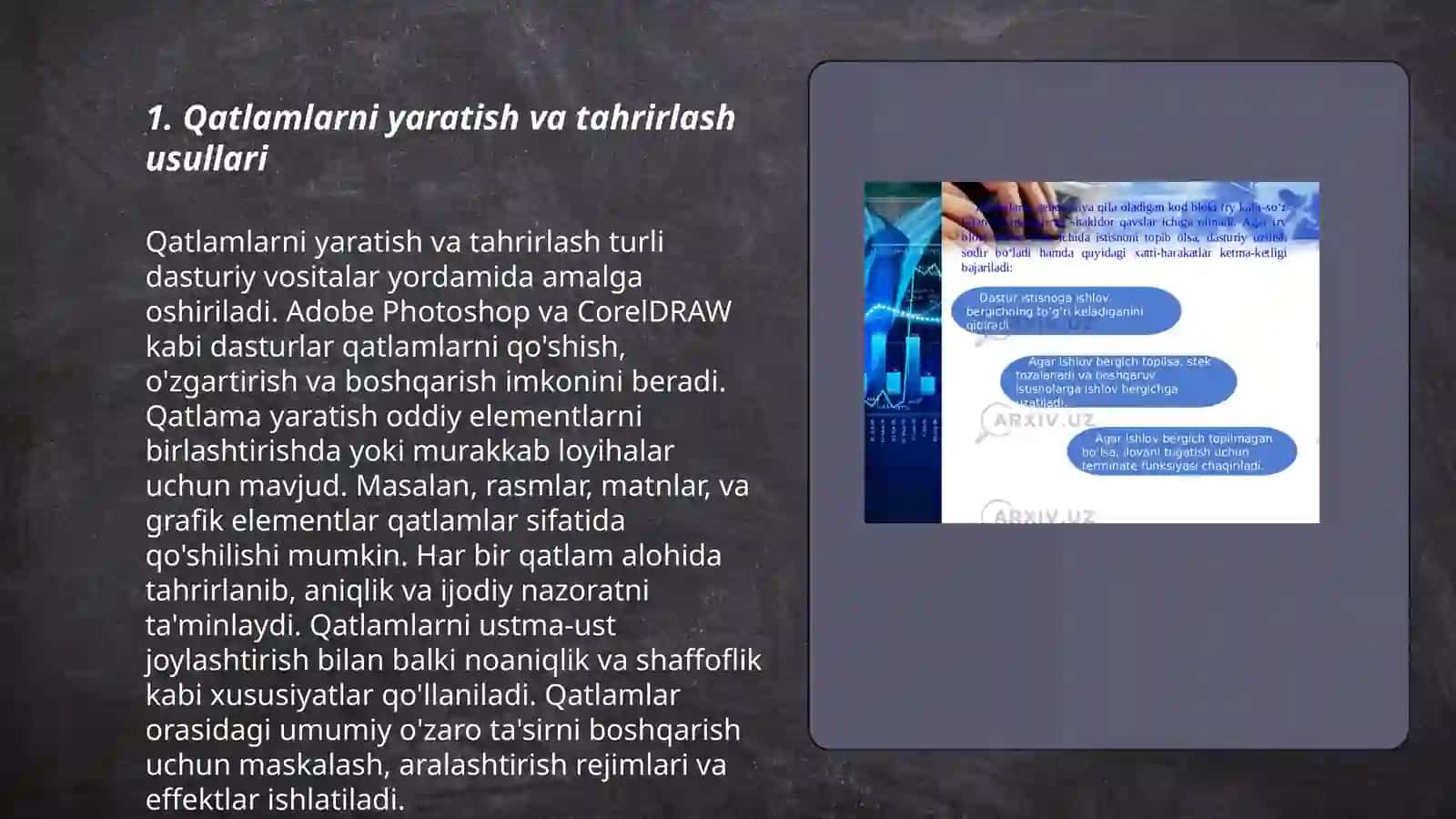 Qatlamlar,kanallar,grafik formatlar bilan ishlash 3