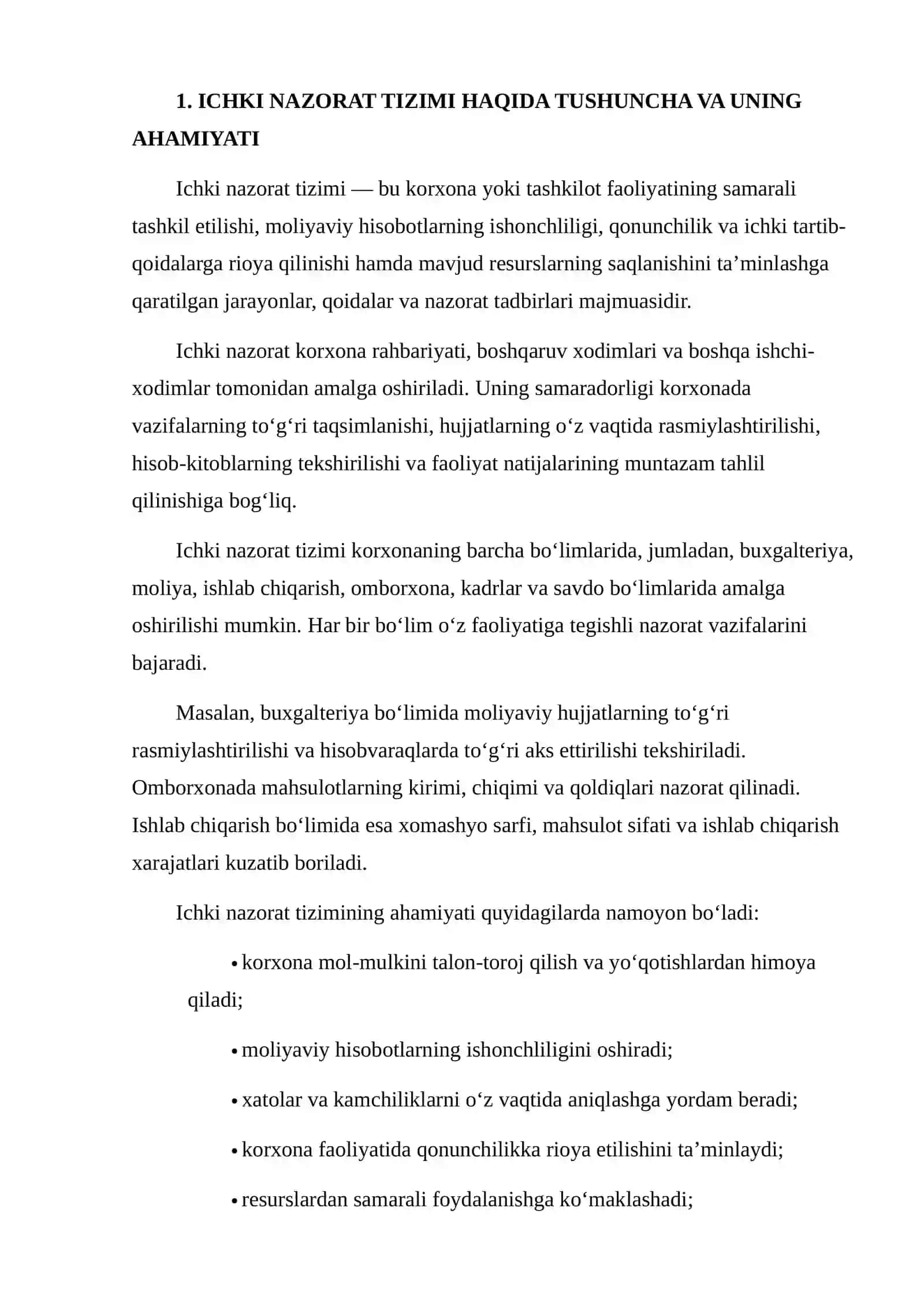 ICHKI NAZORAT TIZIMI VA UNING ELEMENTLARI 3