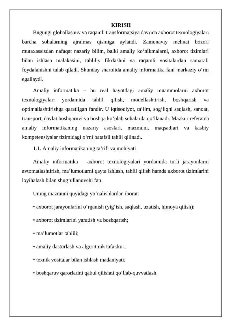 Amaliy Informatika REFERATI 3