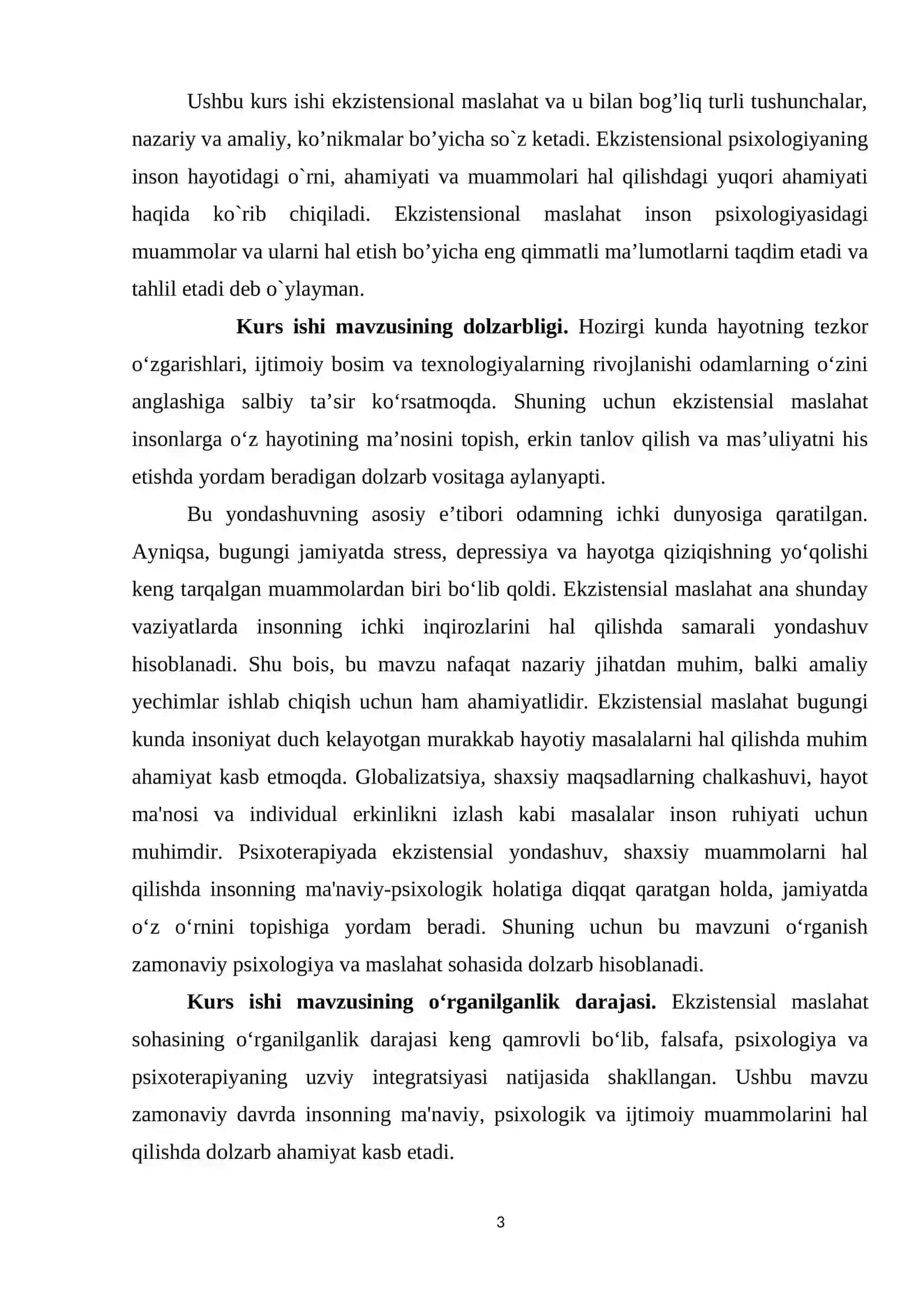 EKZISTENSIONAL MASLAHAT 3