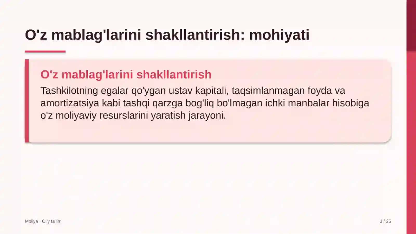 Sement zavodlarida o'z mablag'larini shakllantirish 3