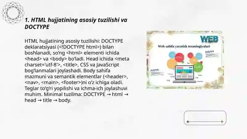Web sahifa yaratish. HTML fayllar yaratish 3