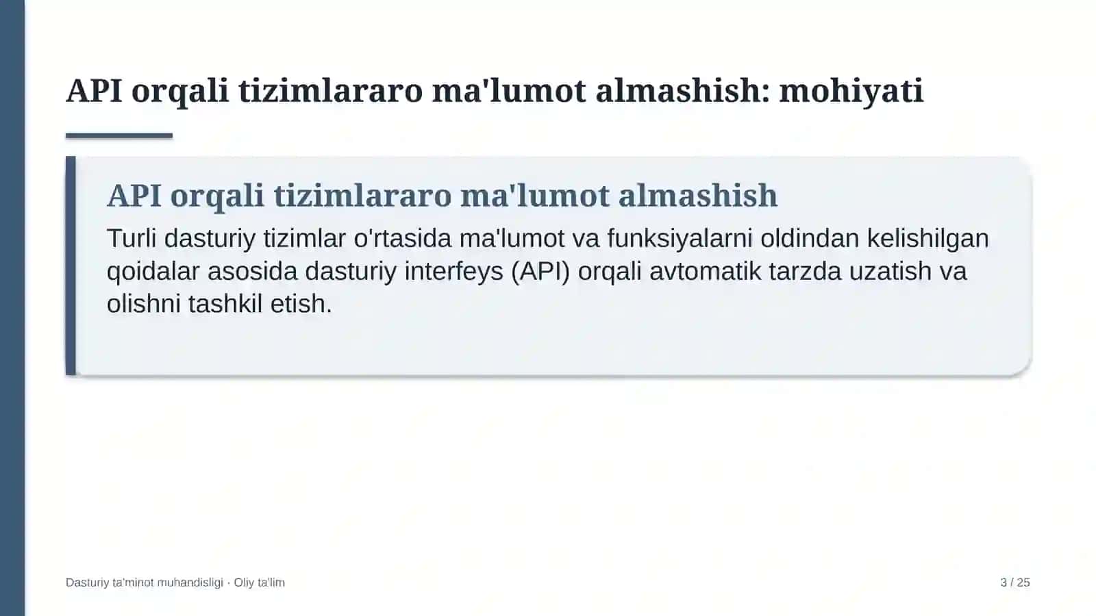 Hosting provayderlarida API orqali tizimlararo ma'lumot almashish 3
