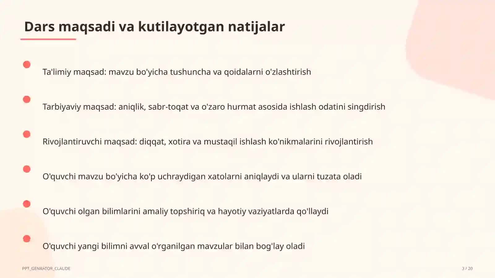 Dolzarb mavzular — maktab va o'qituvchilar ( 3