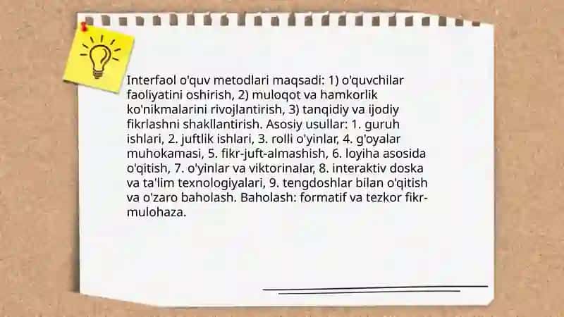 Interfaol o'quv metodlari 3