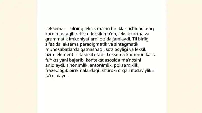 Leksemaning til birligi sifatidagi mohiyati 3