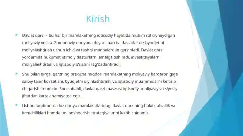 Jahon mamlakatlari davlat qarzi 3