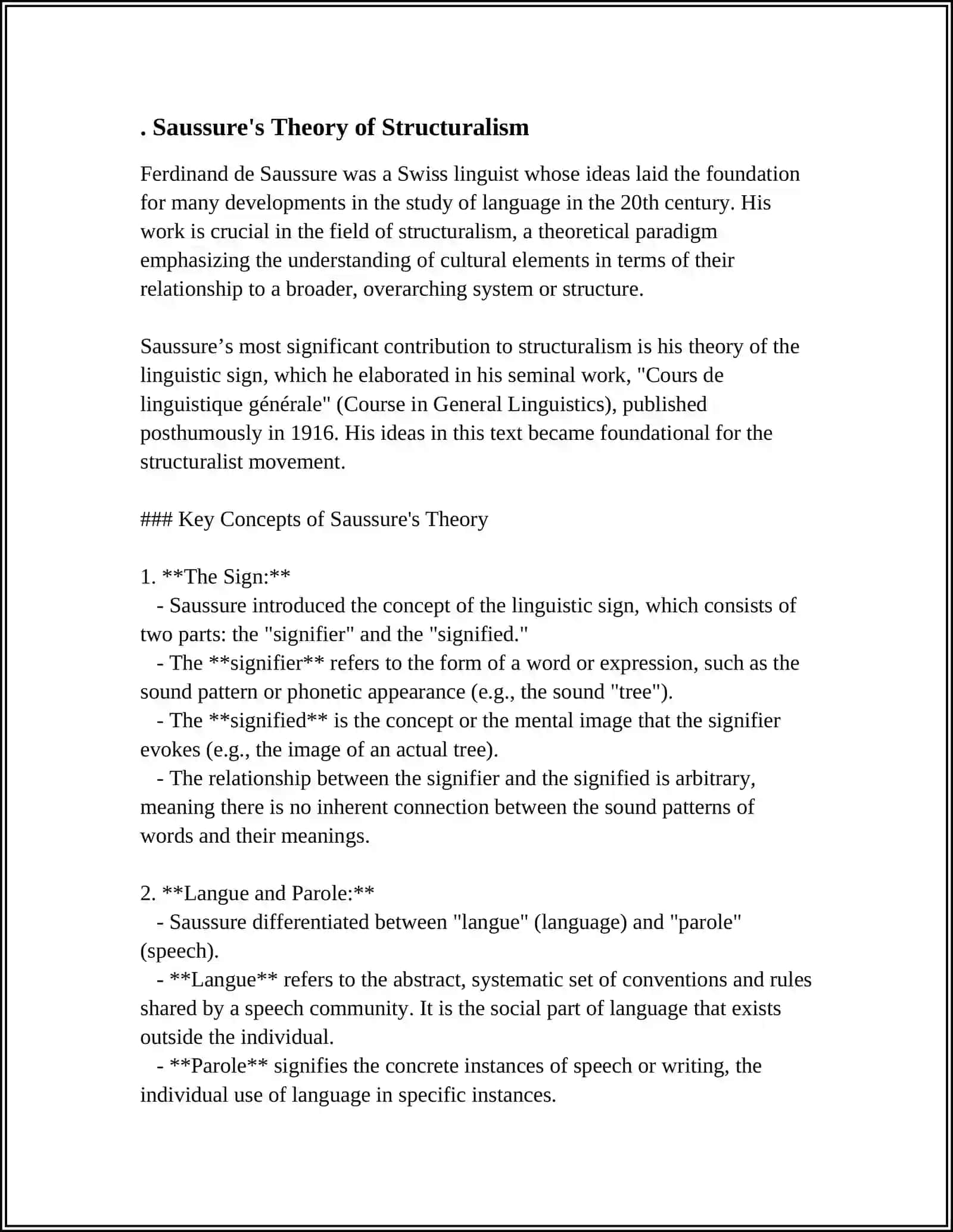 MUSTAQIL ISH Theme: FERDINAND DE SAUSSURE 3