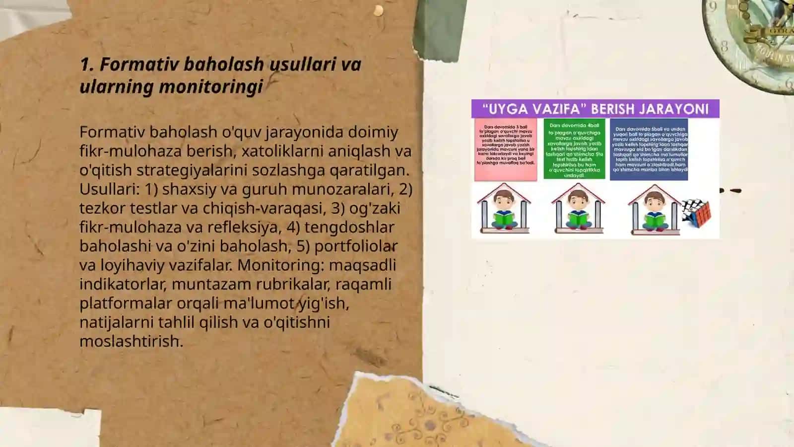 Formativ baholash usullari va ularning monitoringi 3