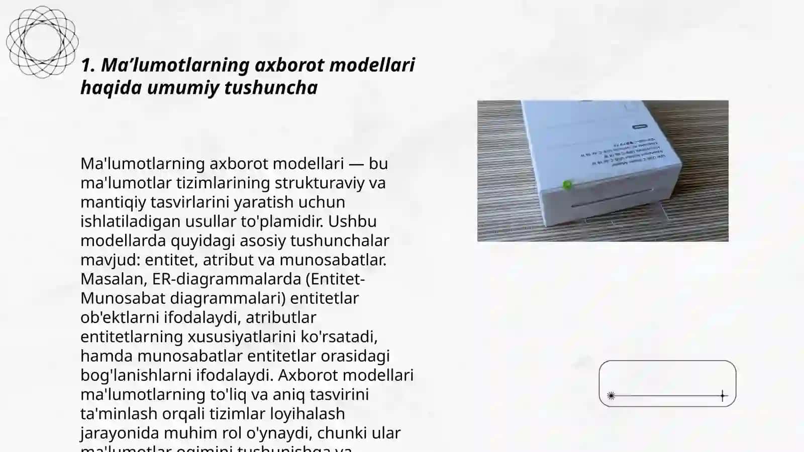 Maʼlumotlarning axborot modellari 3