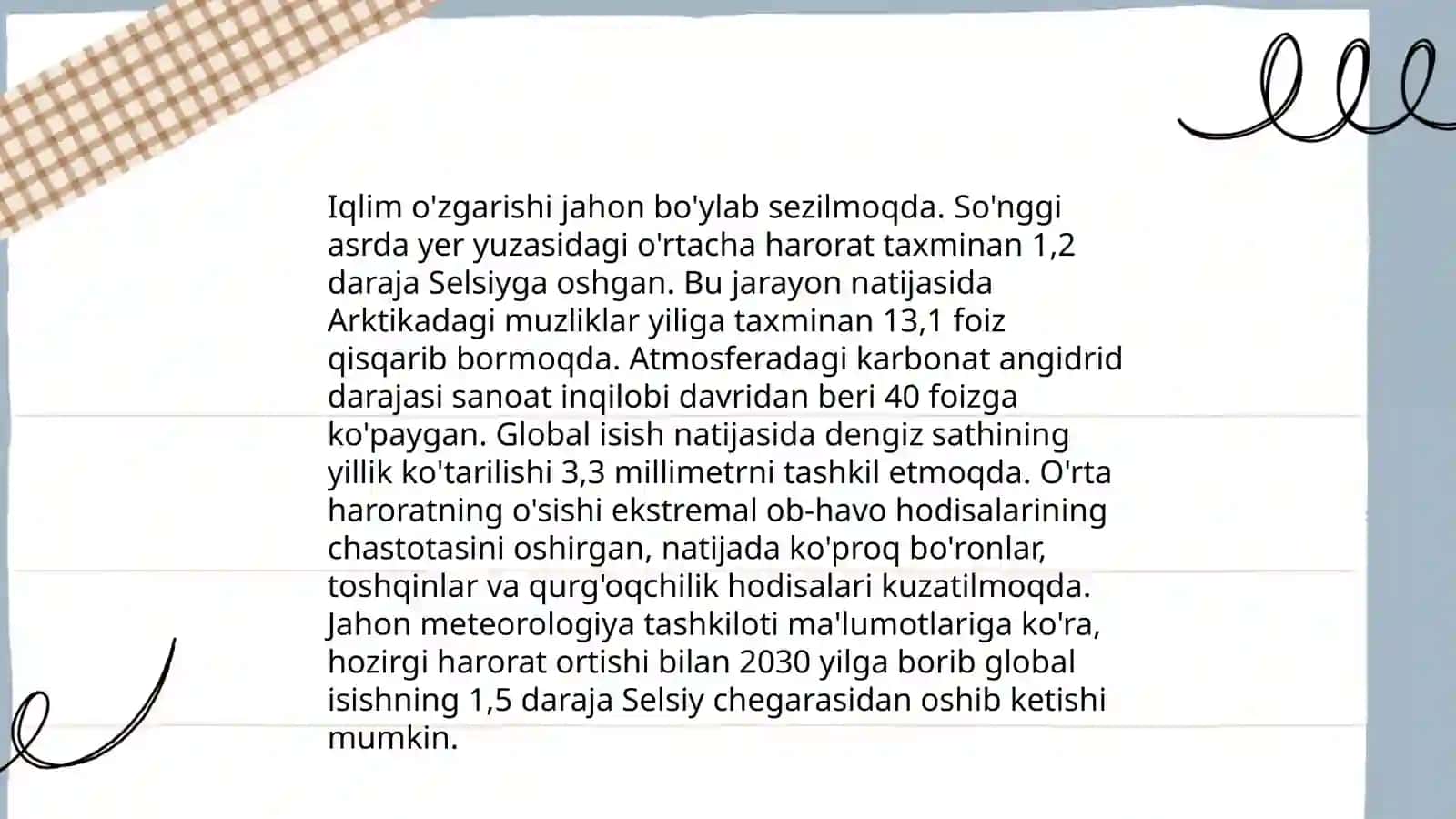 Iqlim o'zgarishi 3