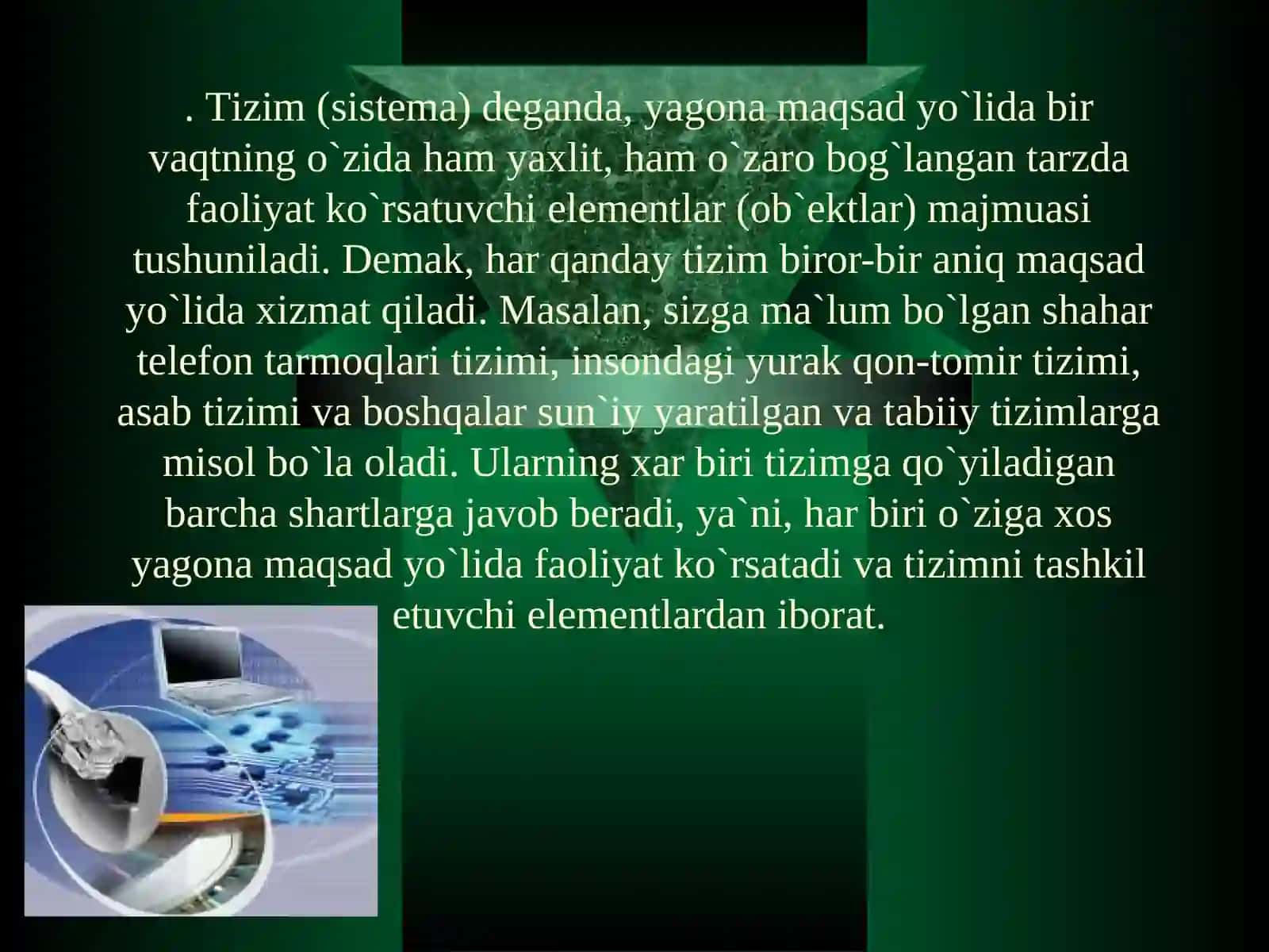 Tizim(sistema) haqida 3