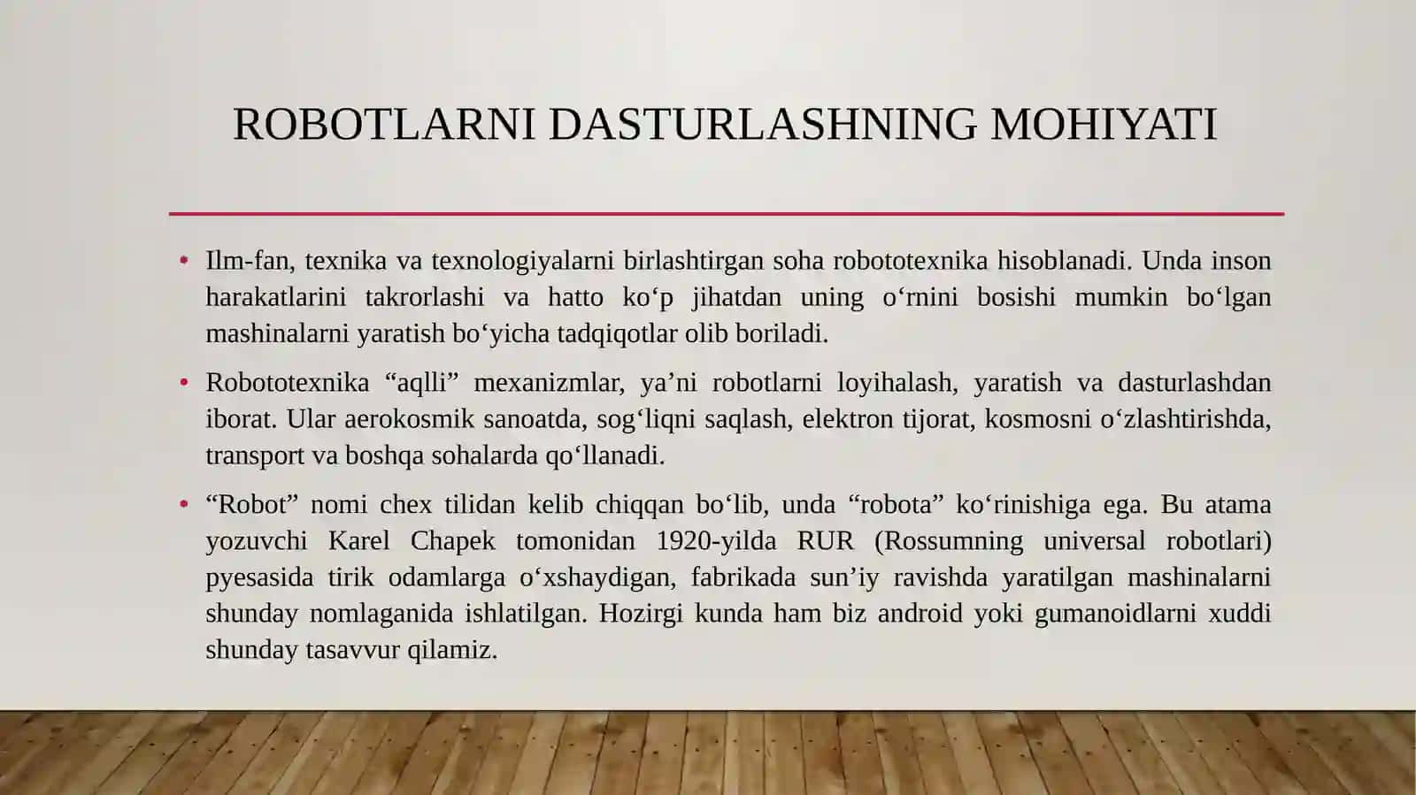 Robotlarning dasturiy ta’minotini yaratish 3