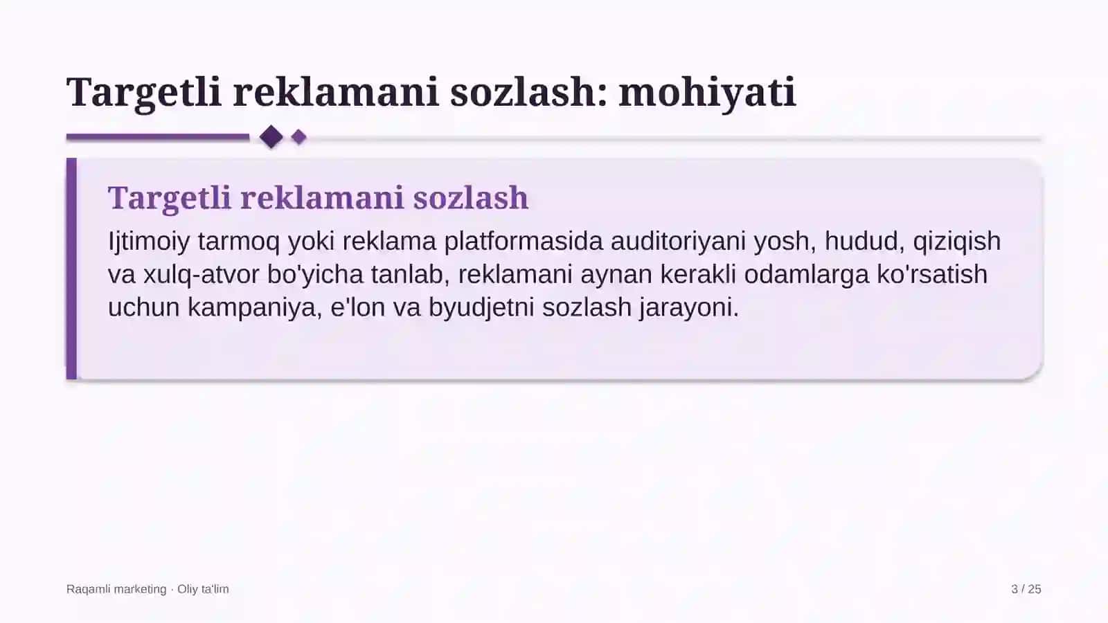 Gaz quvurlari qurilishida targetli reklamani sozlash 3