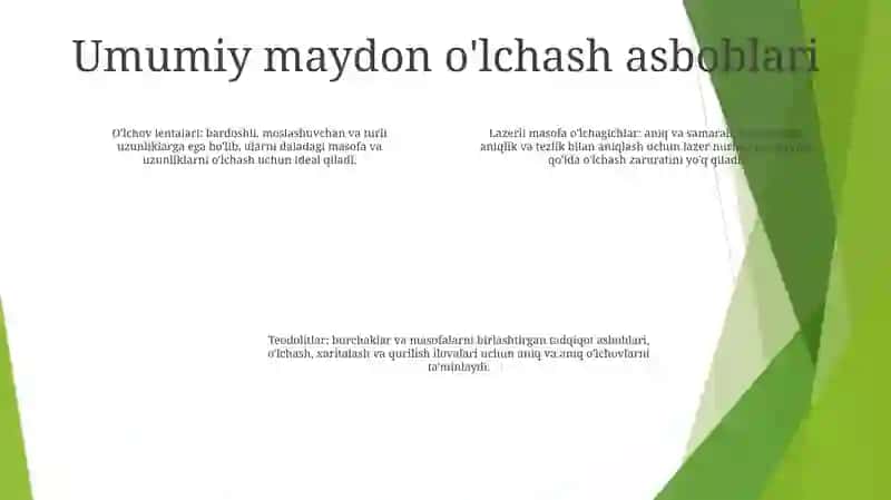 Maydonni OʻLchash Vositalari Taqdimot 3