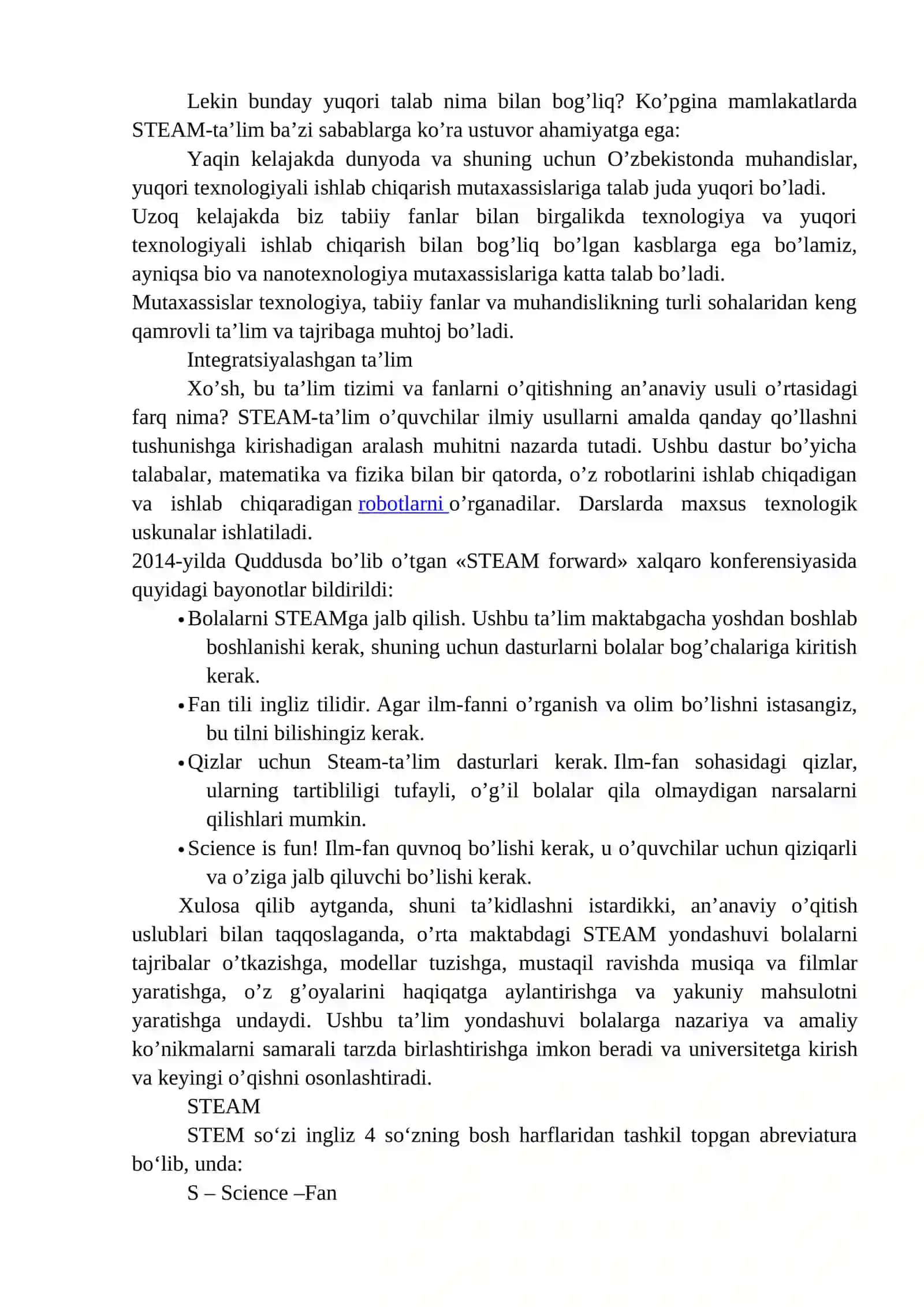 STEAM ta’lim (STEAM Educadion) 3