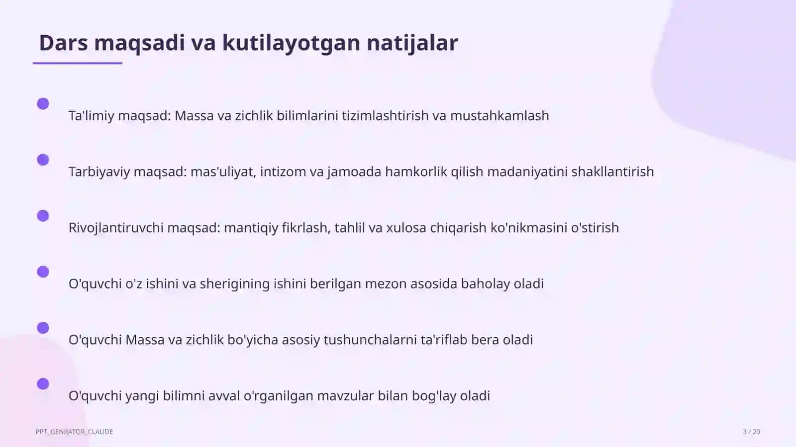 Massa va zichlik (6-sinf) 3