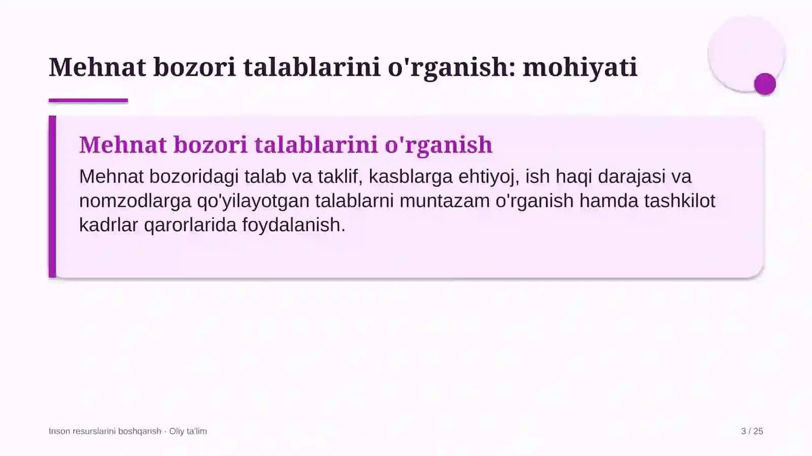 echkichilikda mehnat bozori talablarini o'rganish 3118 3