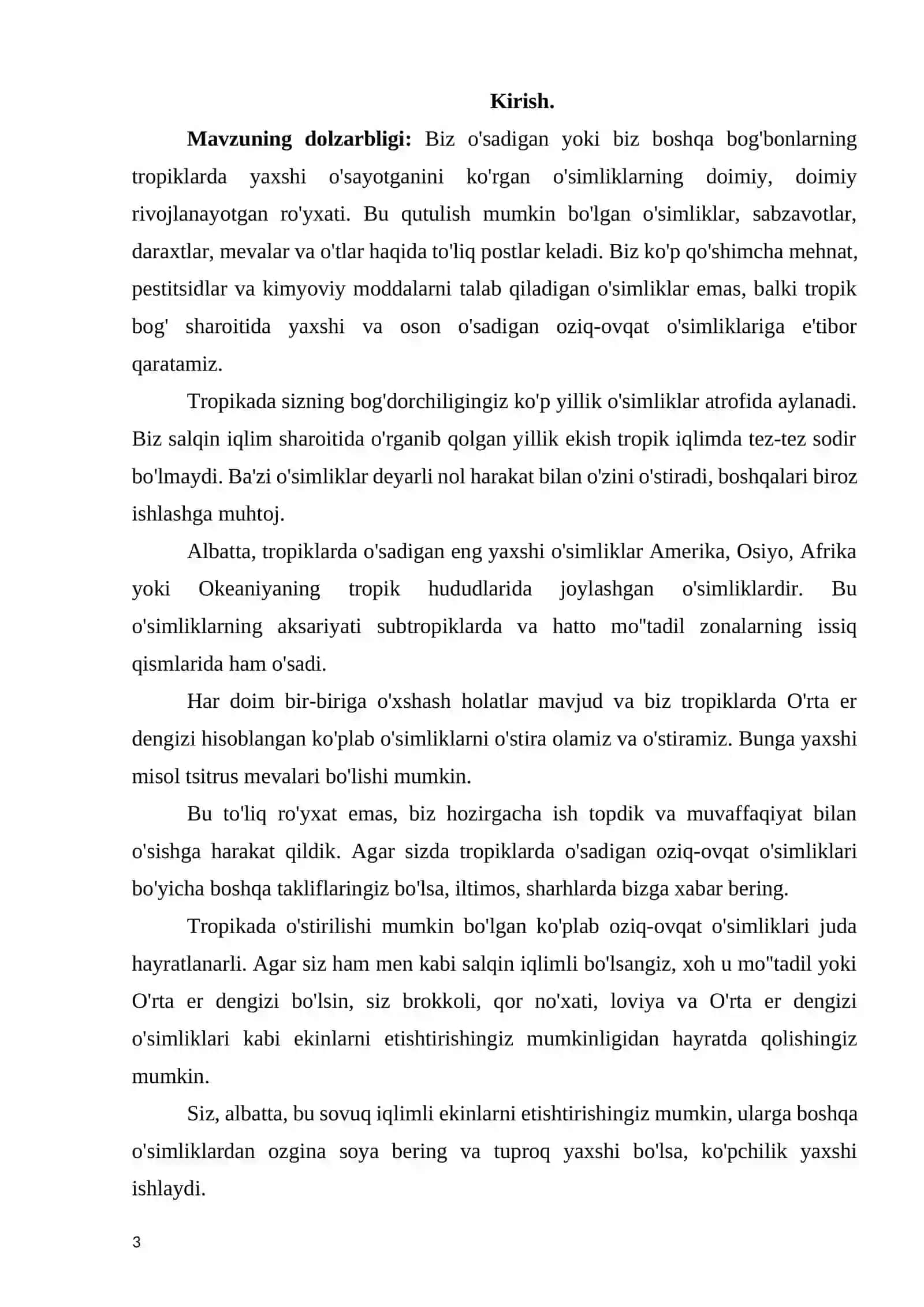 Tropikada tarqalgan oziq-ovqat o’simliklari 3
