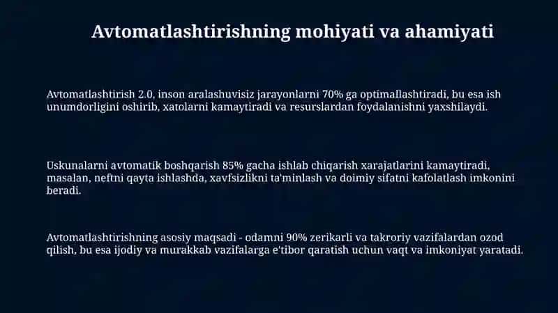 Avtomatlashtirish fani 3