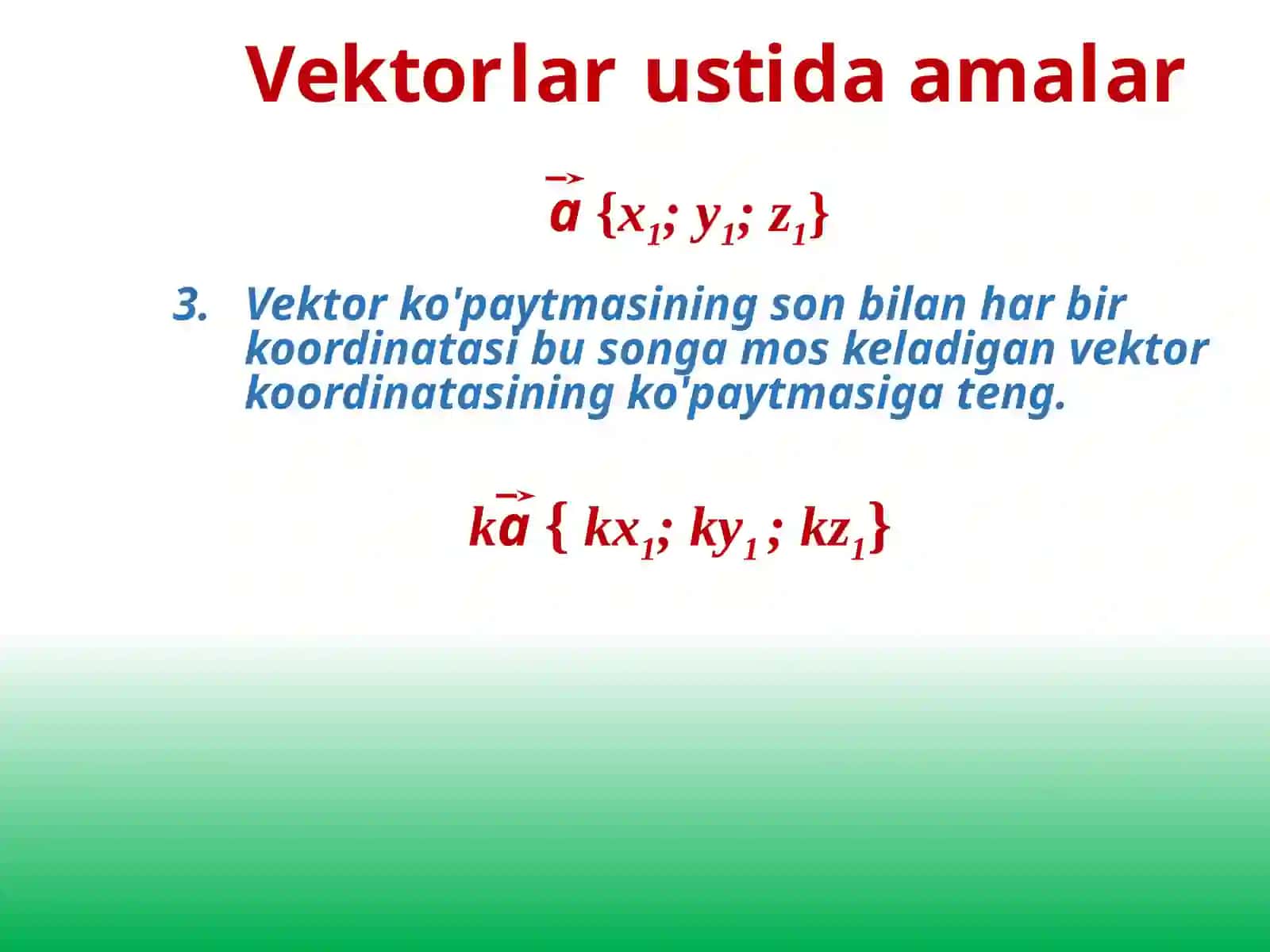 Vektorlar.Vektorlarning koordinatalari 3