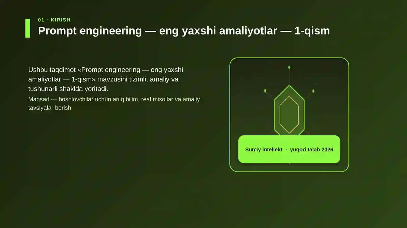 Prompt engineering — eng yaxshi amaliyotlar — 1-qism 3