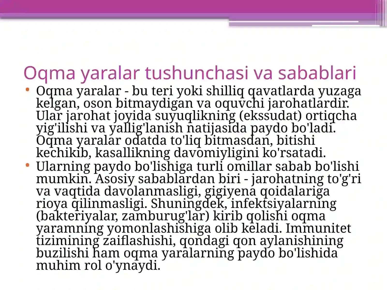 Oqmayaralarni bartarafqilish usullari 3