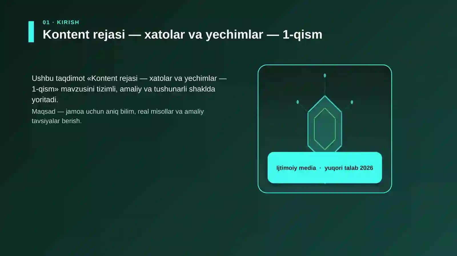 Kontent rejasi — xatolar va yechimlar — 1-qism 3