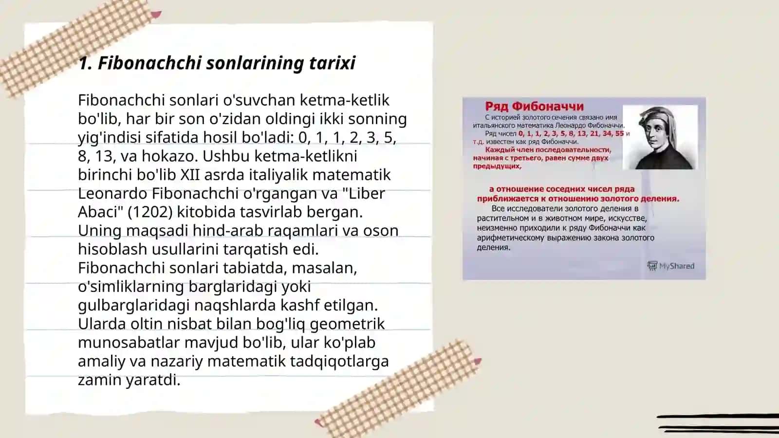 Fibonachchi sonlari 3