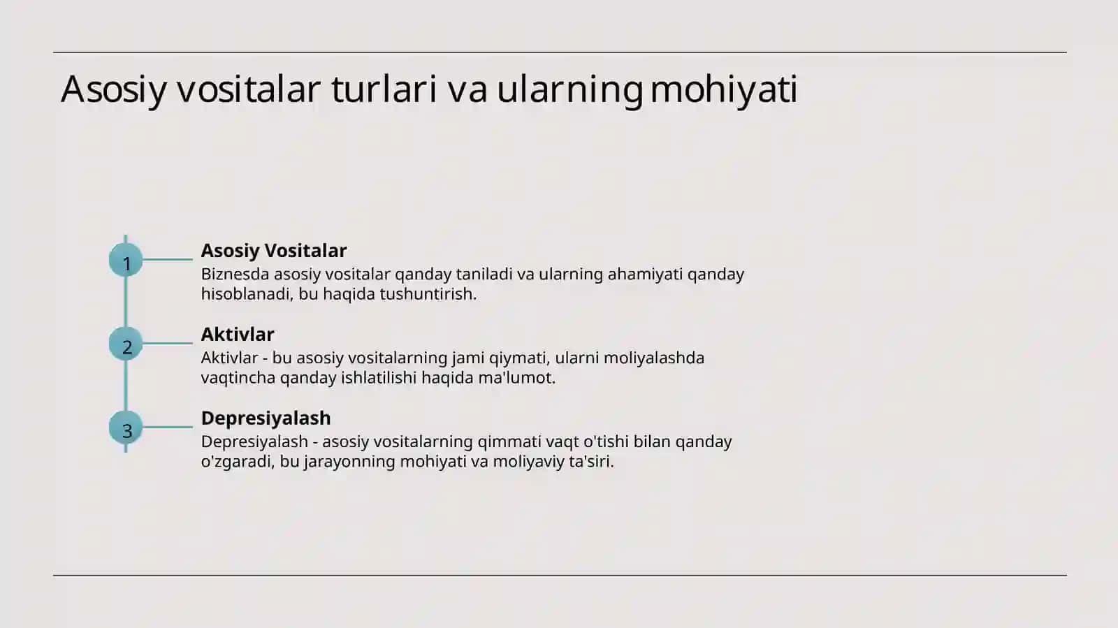 Asosiy vositalar hisobi 3