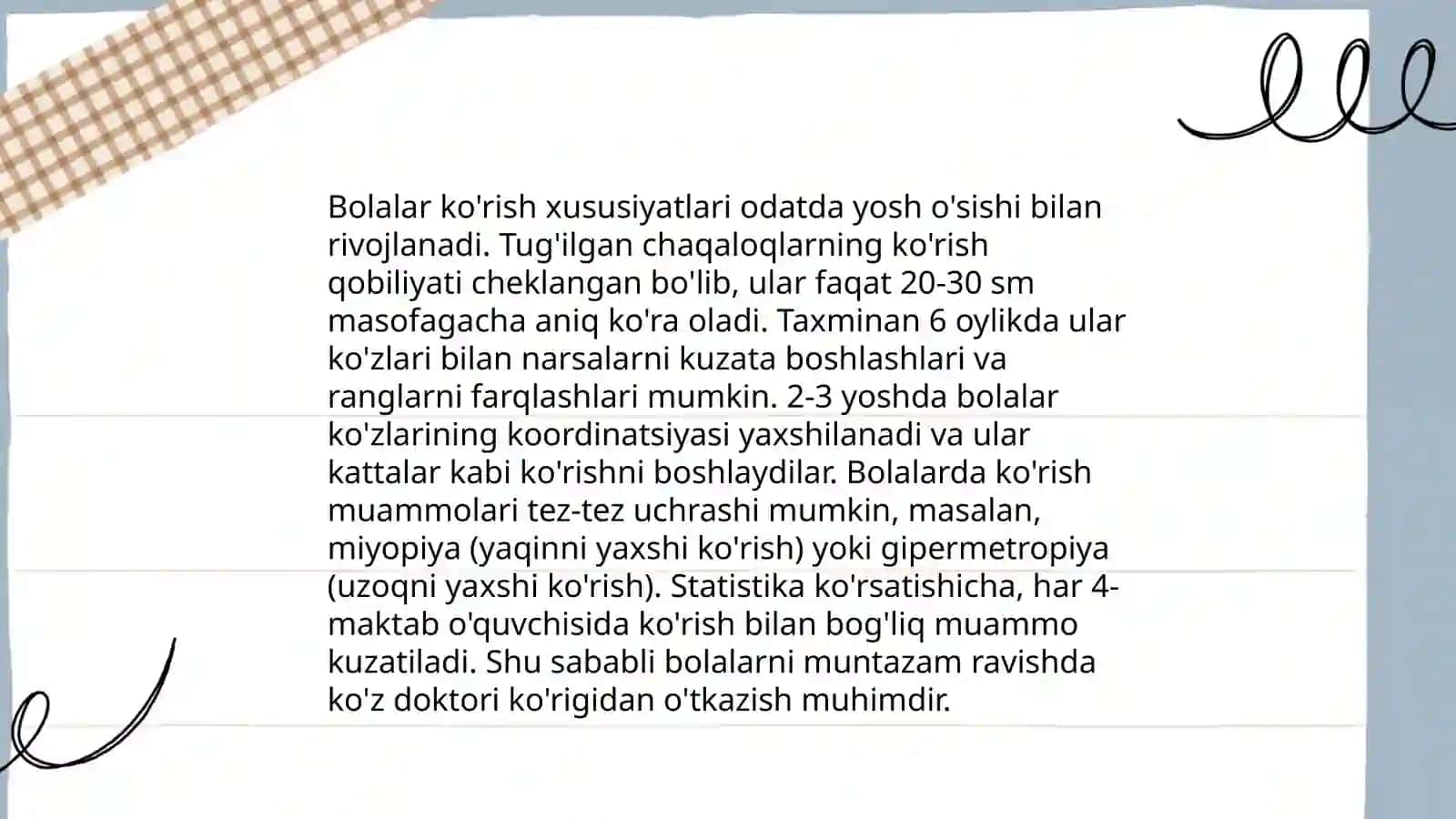 Koʻrish yosh xususiyatlari 3