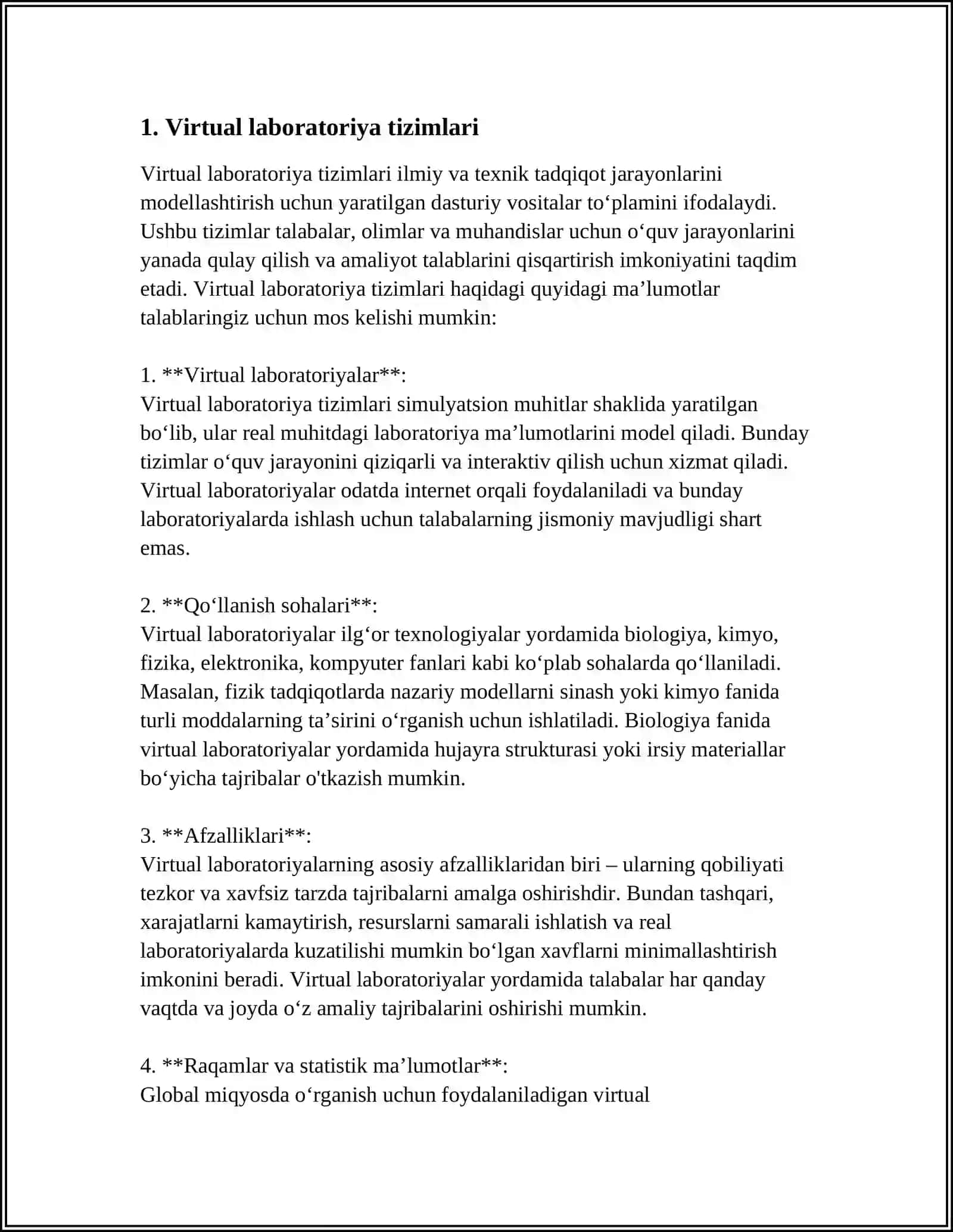 VIRTUAL LABORATORIYA BILAN ISHLASH 3