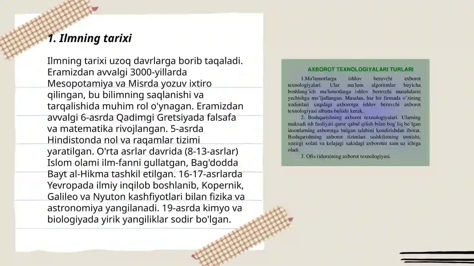 Ilmning tarixi 3