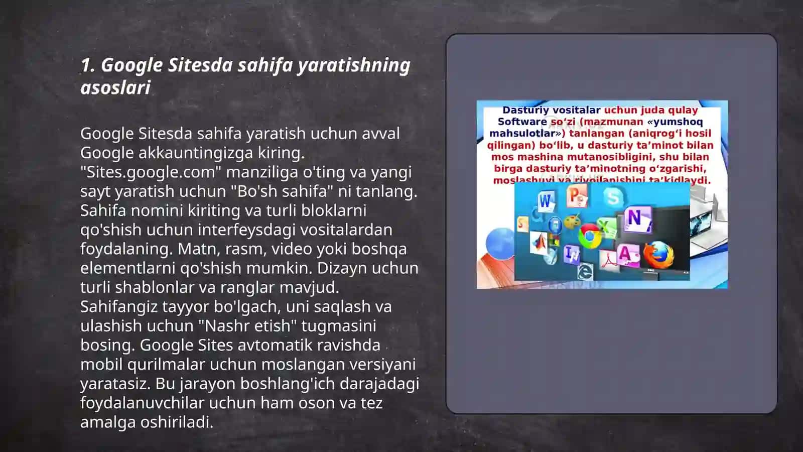 Google Sitesda veb sahifalar yaratish 3