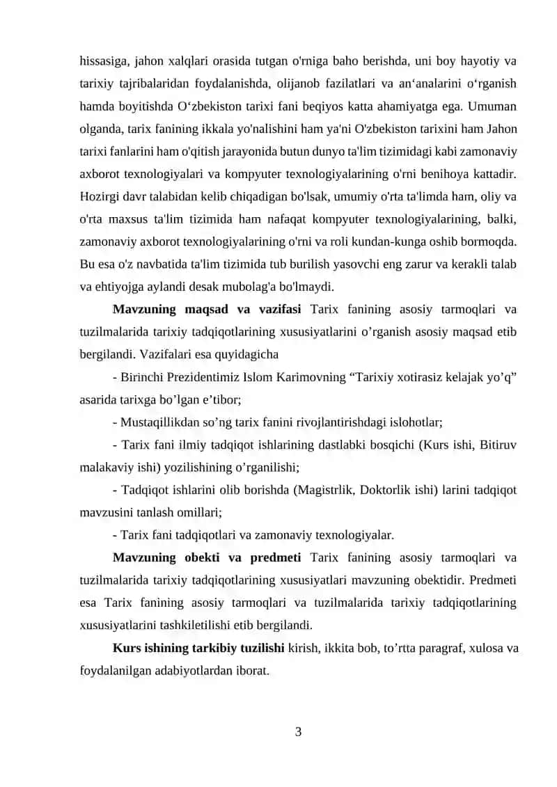 Tarix fanlari bo’yicha tadqiqotlar 3