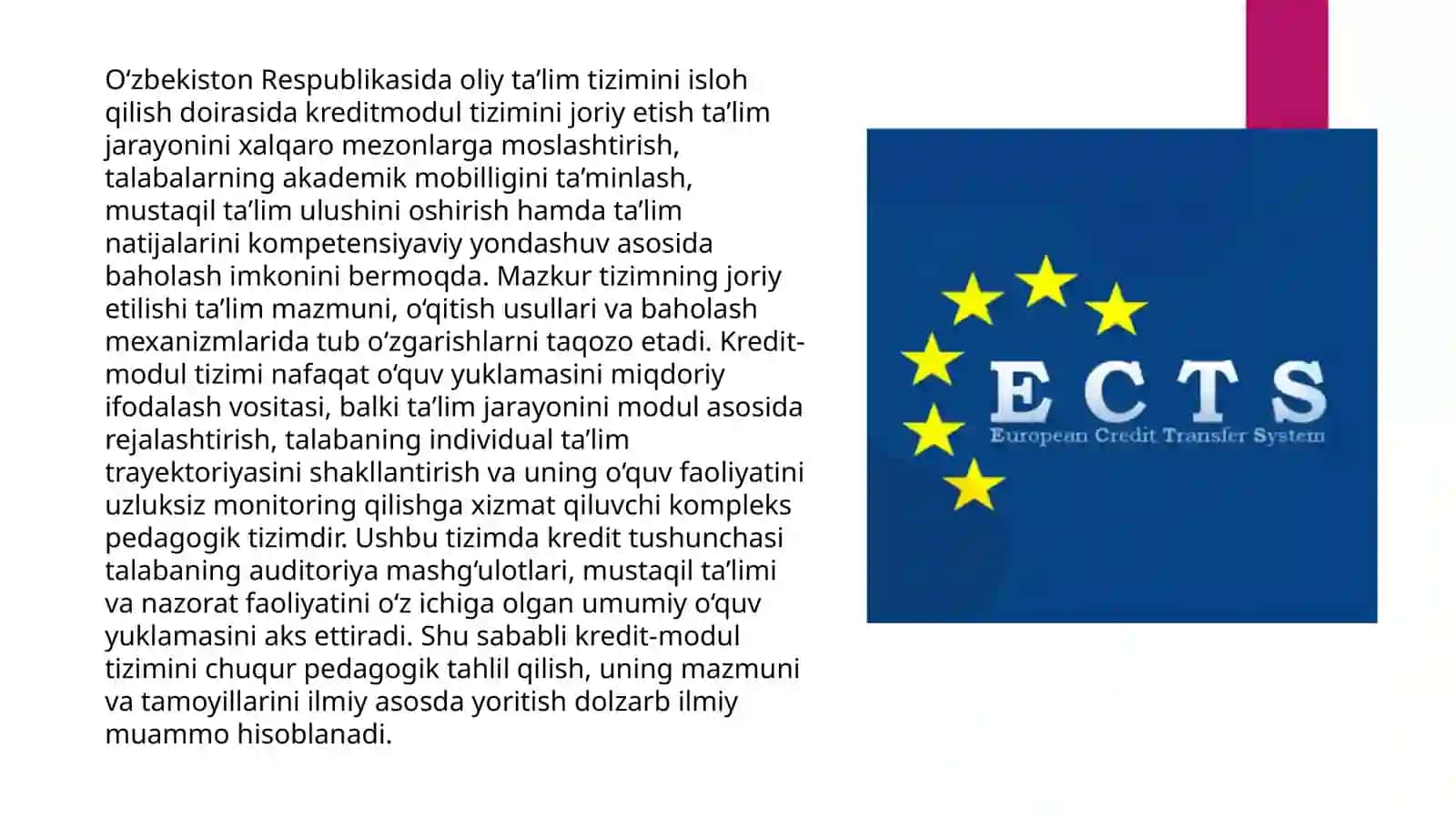 ECTS ning asosiy tamoyillari 3