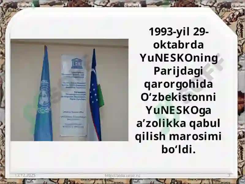 O‘ZBEKISTON YUNESKO MUNOSABATLARI 3