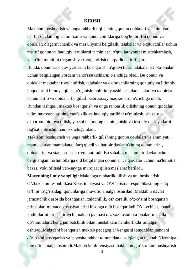 MAKTAB BOSHQARUVI 3