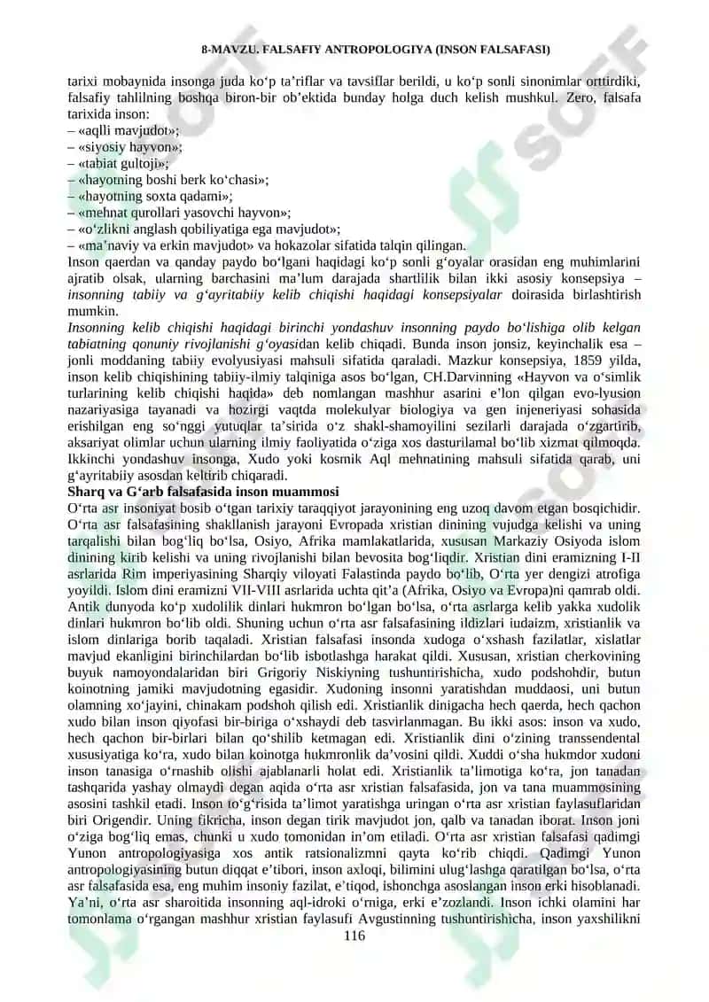 FALSAFIY ANTROPOLOGIYA (INSON FALSAFASI) 3
