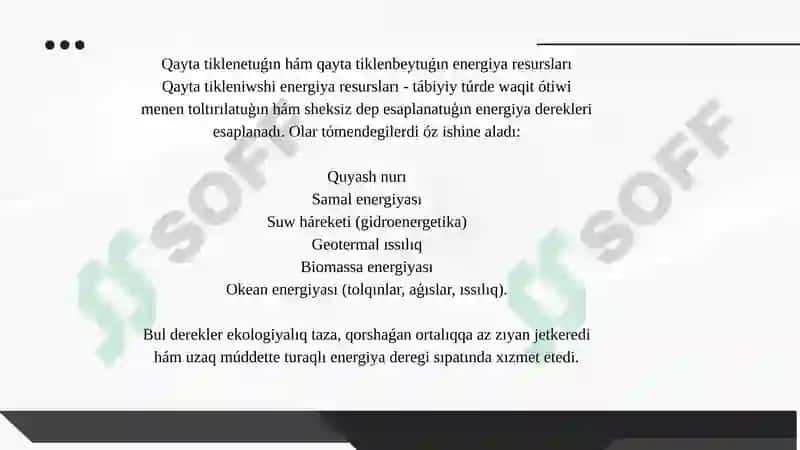 Qayta tikleniwshi energiya resursları 3