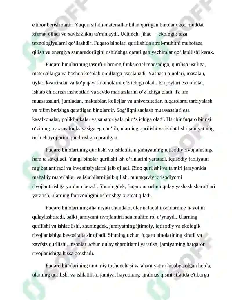 Fuqaro Binolarining Tasnifi va Turlari 3