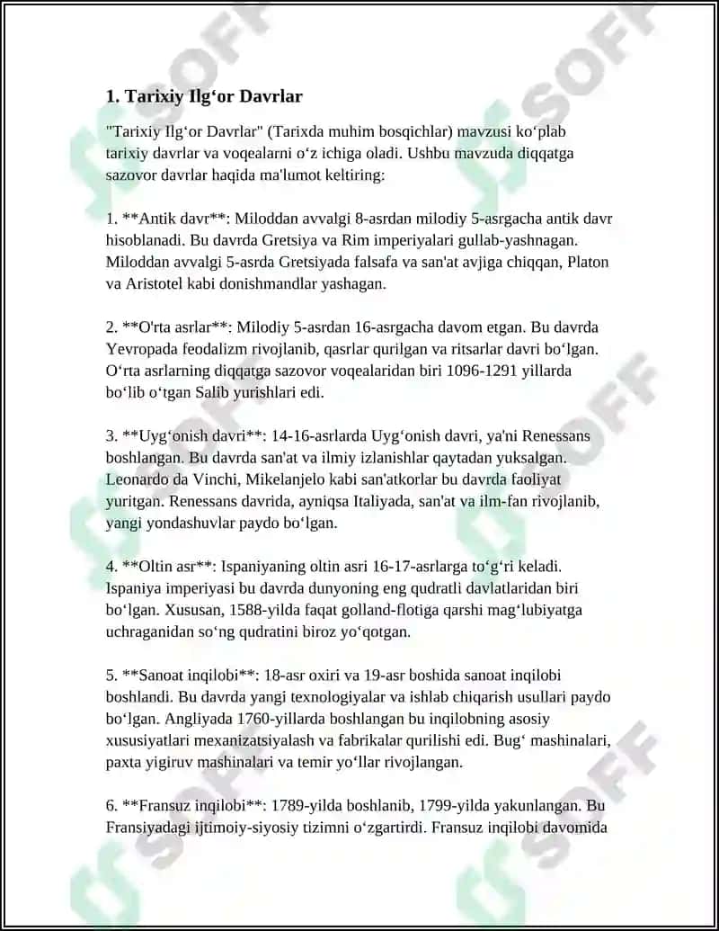 Tarixiy Ilg‘or Davrlar 3