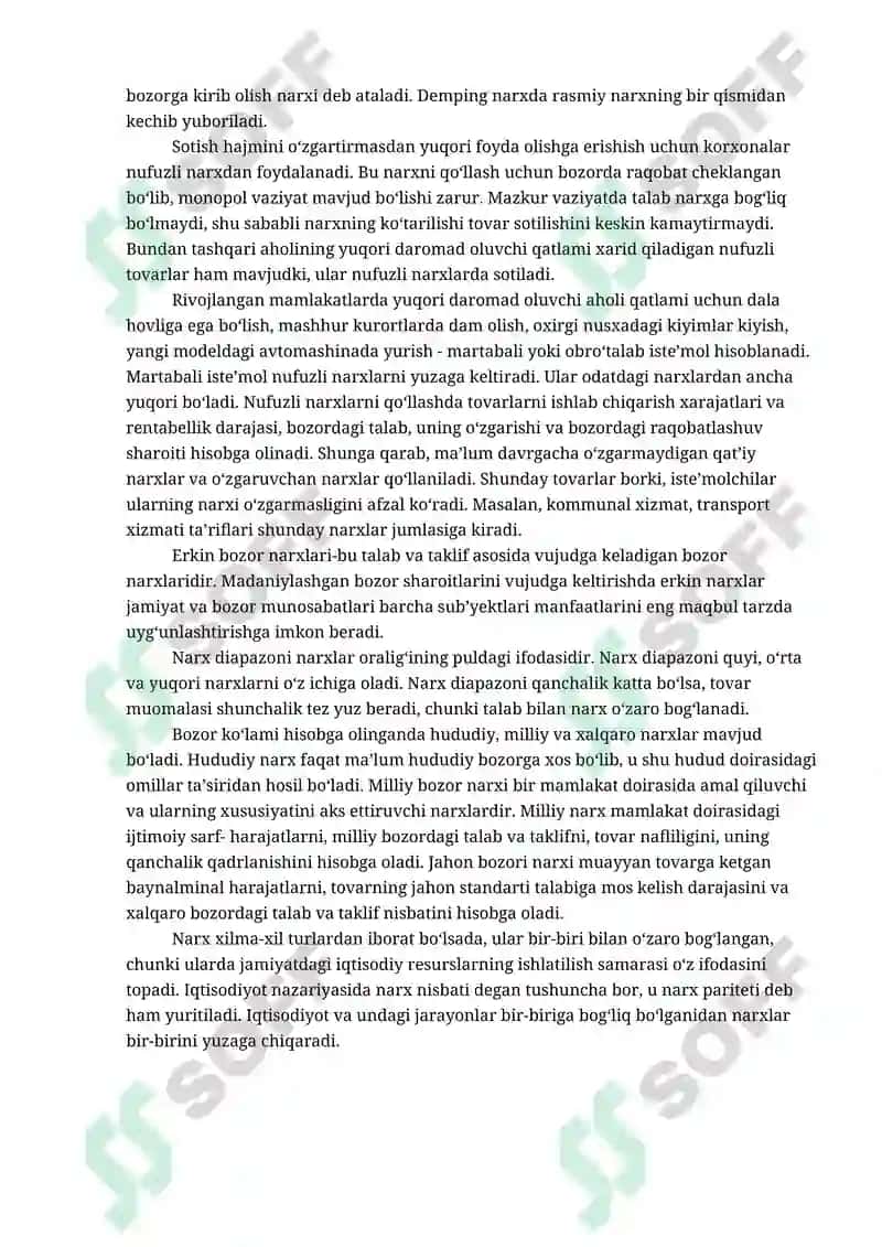 Narxning mohiyati va shakllanish xususiyatlari 3