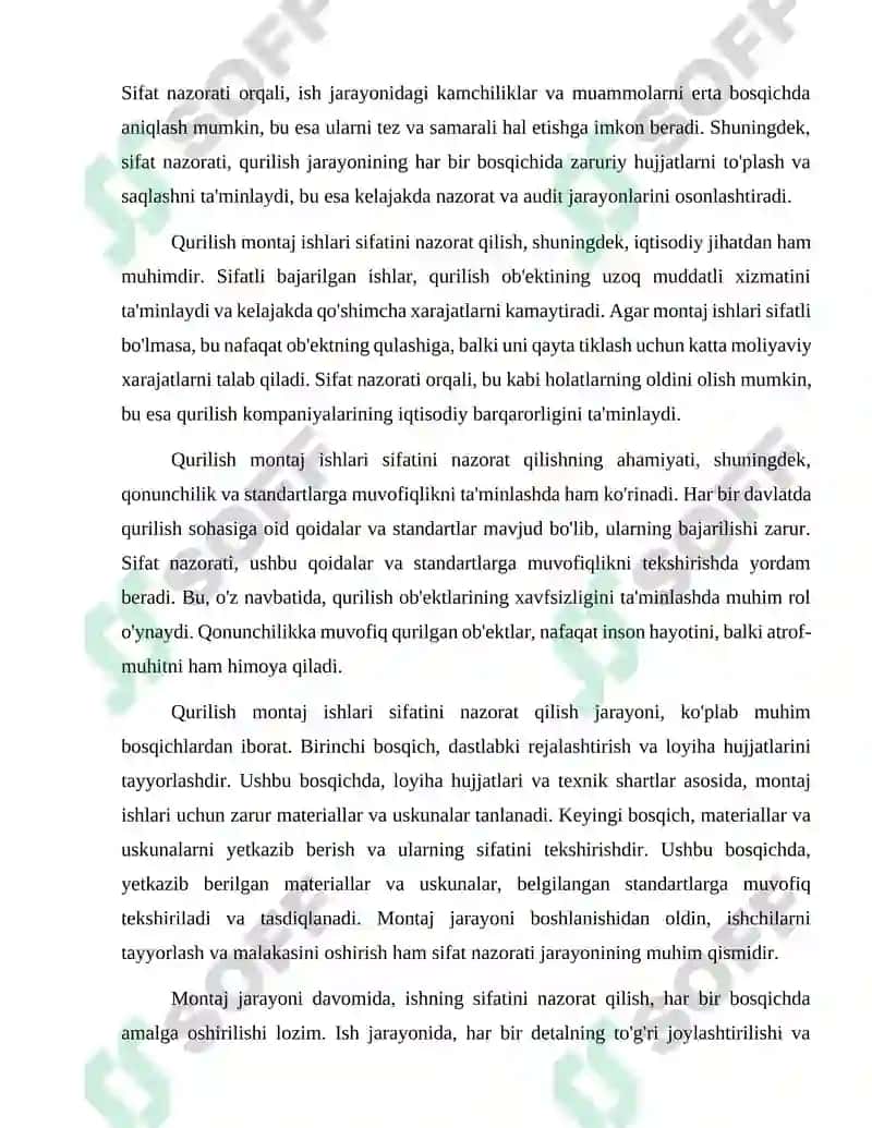 Qurilish montaj ishlari sifatini nazorat qilish 3